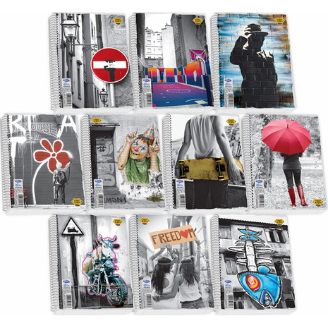 Τετράδιο σπιράλ Skag Street Icons 17x25cm 3 θεμάτων (257183) (Διάφορα σχέδια)